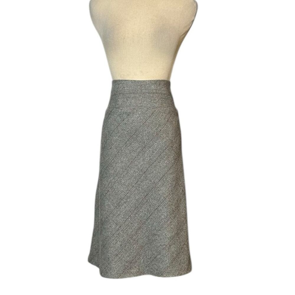 BENETTON gray red plaid knee length skirt size 44 - US Medium